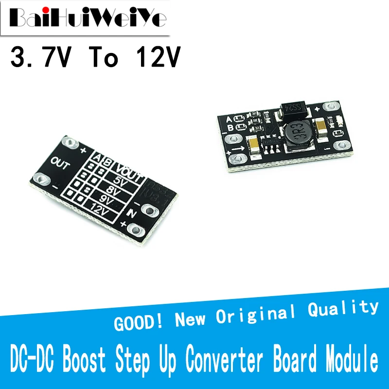 

Mini DC-DC Boost Step Up Converter 3V 3.2V 3.3V 3.7V 5V 9V to 12V Voltage Regulator PCB Board Module Can Set 5V/ 8V/ 9V