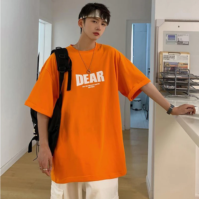 

Trip Hop Orange Tees Men Women Short Sleeve Loose Breathable Graphic T Shirts Harajuku Casual Streetwear Tops Letter Black Shirt