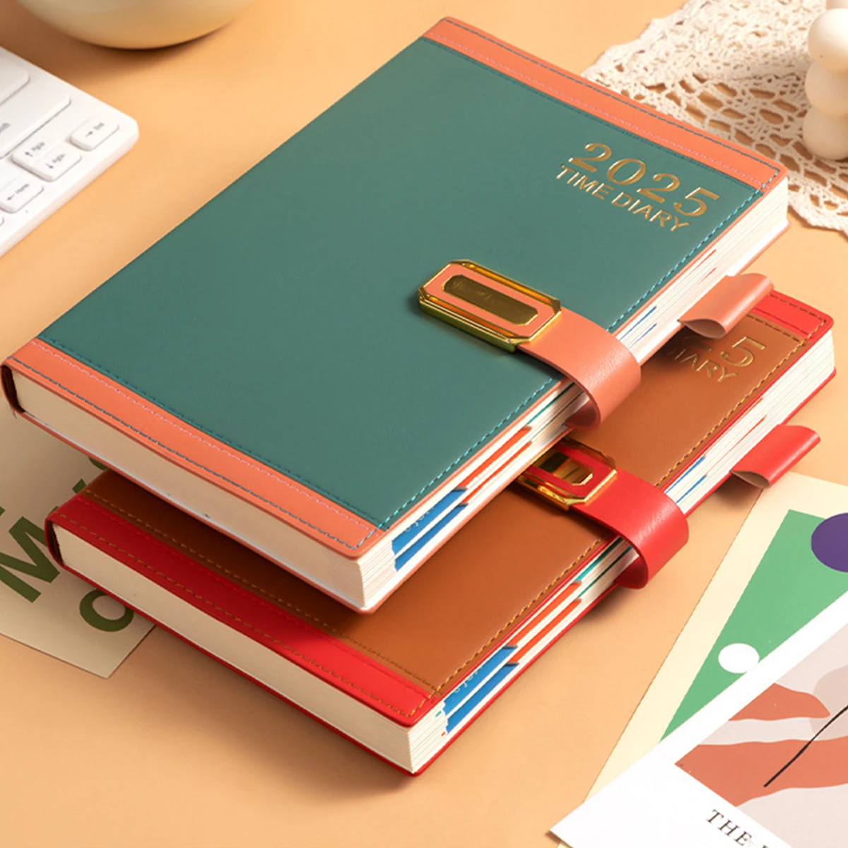 (Логотип может быть выгравирован) Кожаная книга делового расписания на 2025 год