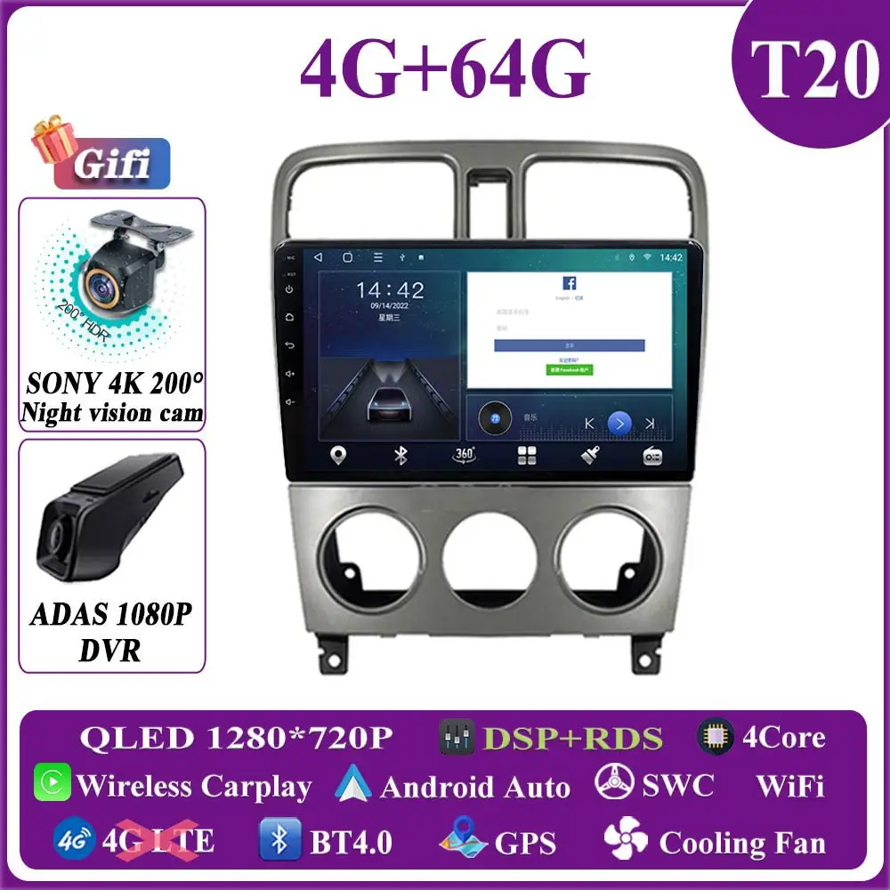 

Android 15 для Subaru Forester SG 2002-2008, автомобильное радио, авторадио, мультимедийный видеоплеер, навигация, Carplay без 2Din QLED экрана