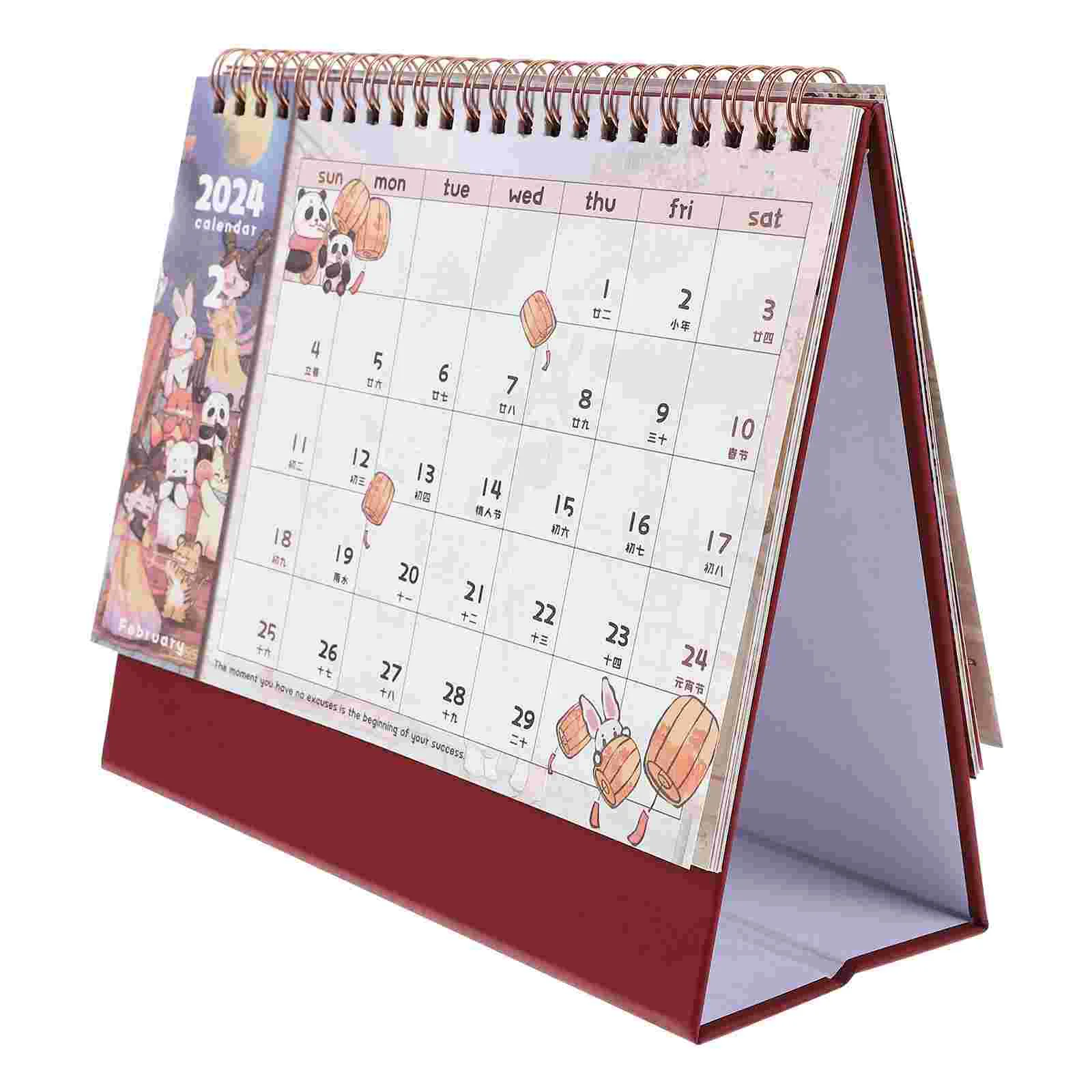 

Small Desk Calendar 2024 Planner Schedule Folding Bottom Antique Stylish Calendars