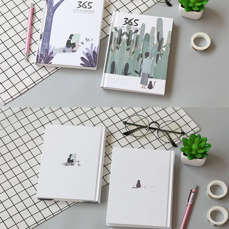 

Simple and fresh Stationery Notebook 365 Planner Kawaii Weekly Monthly Daily Diary Notebooks or Journals School Supplies