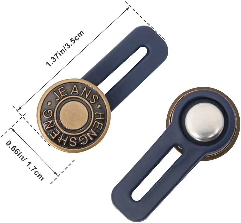 1/5/10PCS Metal Button Extender For Pants Jeans Free Sewing Adjustable Retractable Waist Extenders Button Waistband Expander images - 6