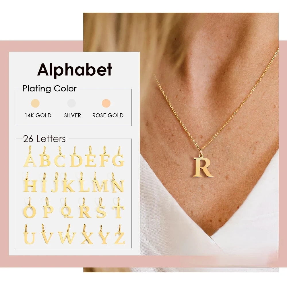 Женское ожерелье с инициалом о-образной цепи из нержавеющей стали именем сделай