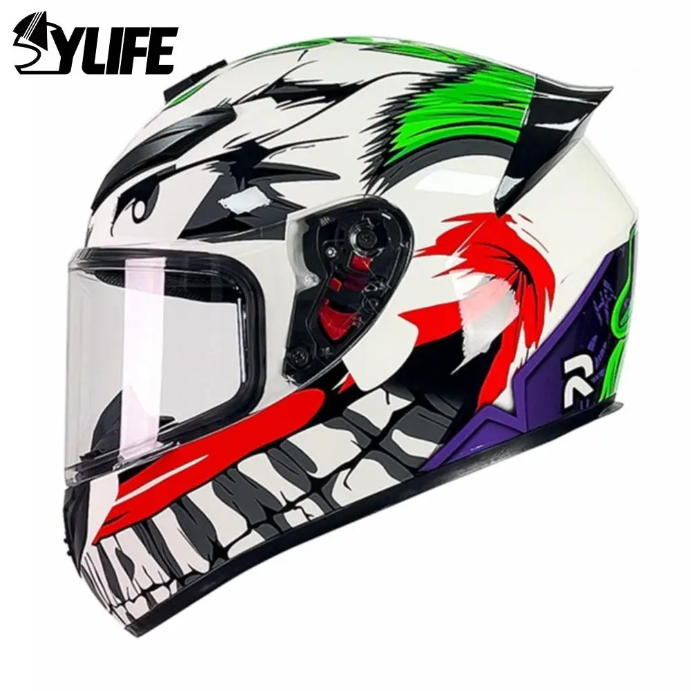 

Мотоциклетный шлем, защитный шлем на все лицо, в горошек, для мужчин и женщин