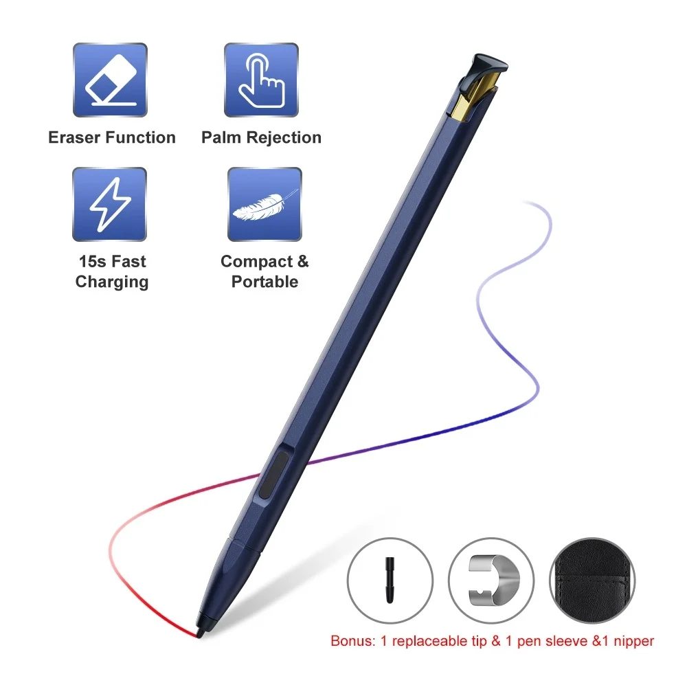 

Stylus Pen for Surface,[15s Fast Charge] with 1024 Levels Pressure Surface Go 2/Go,Surface Pro X/7/6/5/4/3,Laptop