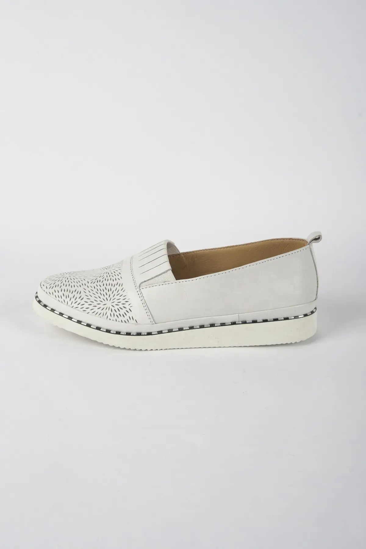 

Women Flats Shoes White Genuine Leather - Fashion Flats For Ladies Casual Shoes Elegant Flat Summer Footwear