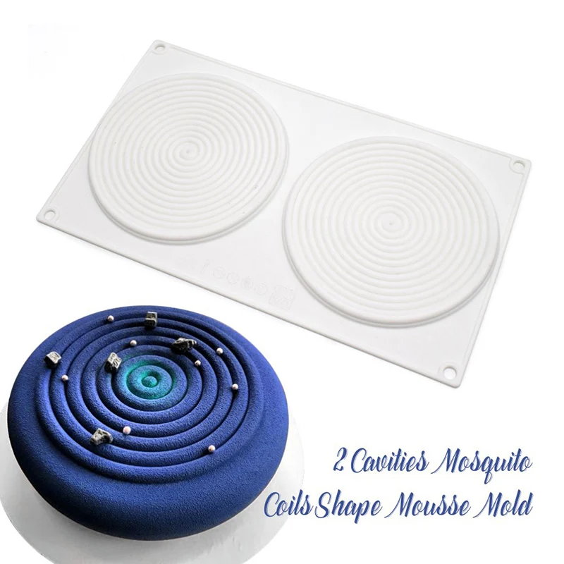 

3D Mosquito Repellent Incense Shaped Silicone Mold DIY Baking ToolsMousse Cake Decorative Spiral Ice Cream Chocolate Resin Mould