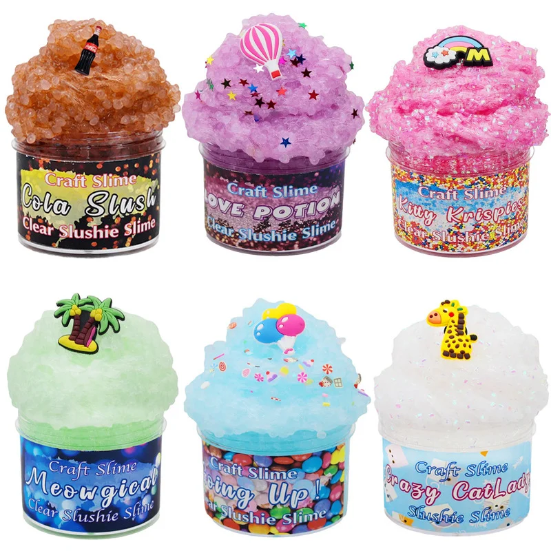 

DIY Butter Slimes Fruit Kit Soft Stretchy and Non-sticky Cloud Slimes Making Set Scented Toy Party Favors for Kids Gift 70ML