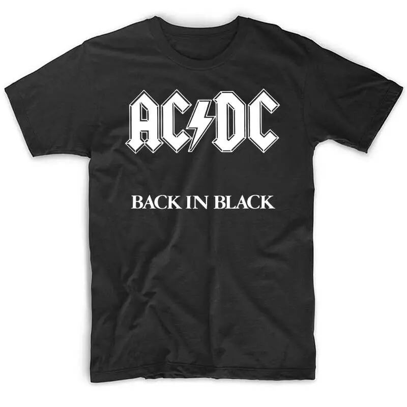 

AC&DC Back In Black T shirt BLACK album cover LOGO