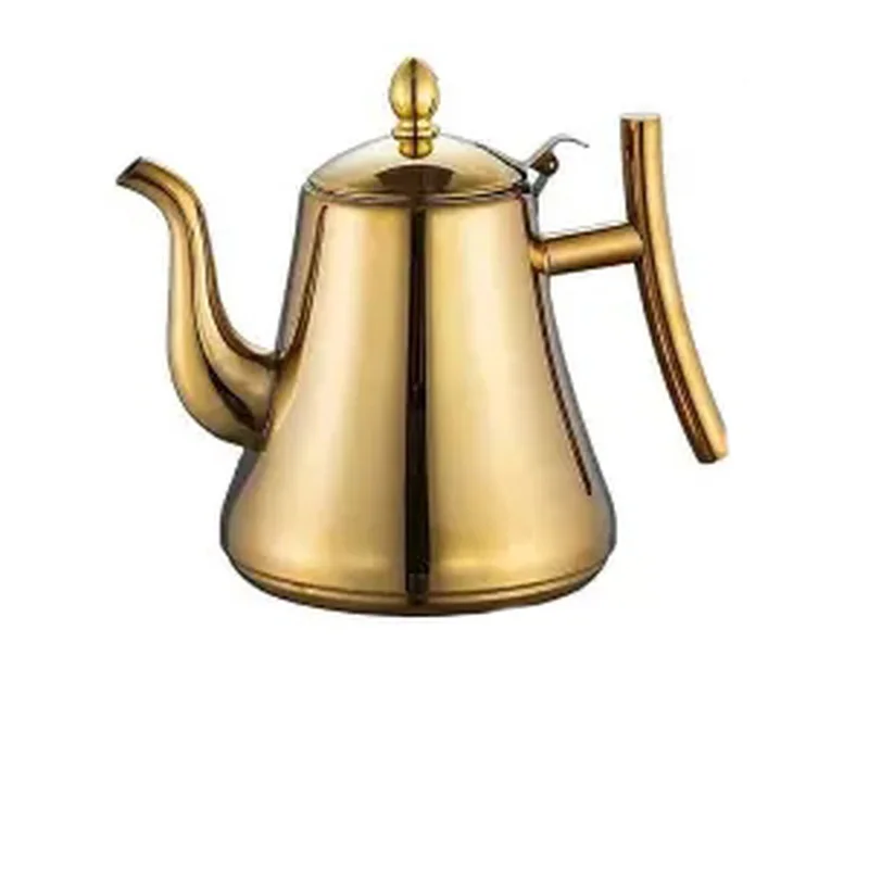 

1L/1.5L Gold Teapot with Infuser Stainless Steel Water Kettle Tea pot Polish Fashion Durable Coffee Cold Water Pot Home Tea Tool