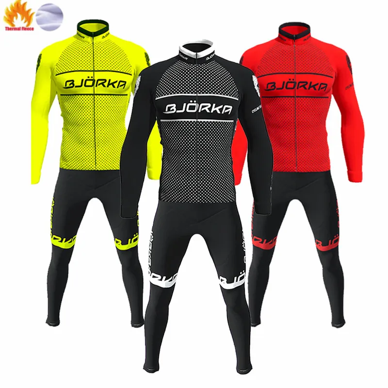 

BJORKA 2022 зимние мужские теплые велосипедные куртки с длинным рукавом костюмы Bicicleta Maillot Ciclismo Hombre Uniformes Mtb велосипедный комплект одежды
