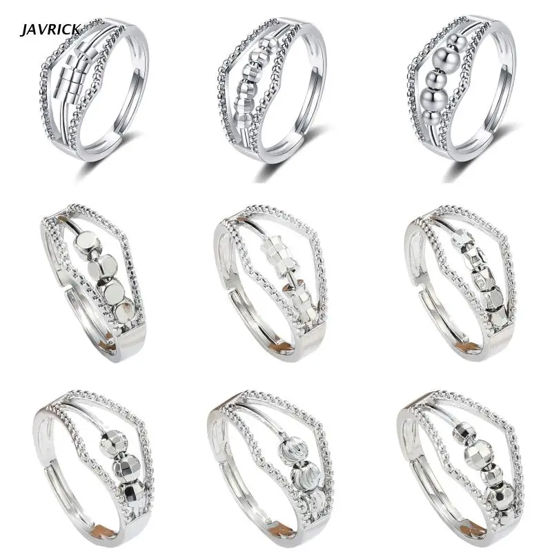 

Кольцо для снятия стресса с тревожностью семь бусин Открытое кольцо ювелирные изделия подарок кольца для настроения