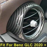interior sequins upper side air ac outlet decorative frame cover trim carbon fiber pattern fit for mercedes benz glc 2020 2021