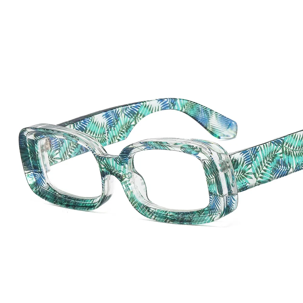 

Color Printed Glasses Frame Women Designer 2022 Retro Square Thick Edge Small Eyeglasses Frames Fashion Brand Optical Eyewear