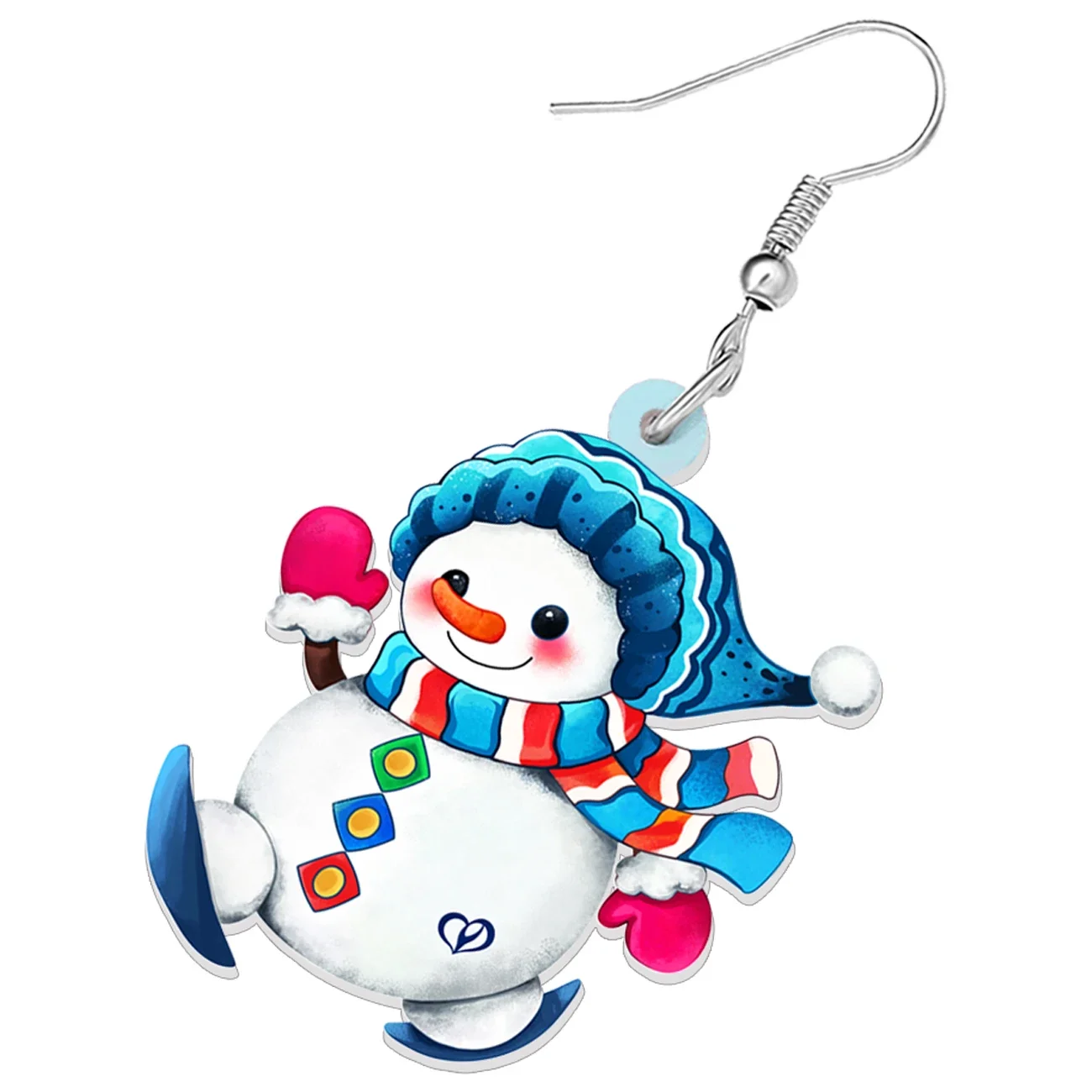 Висячие серьги WEVENI в виде рождественского снеговика с акриловыми подвесками