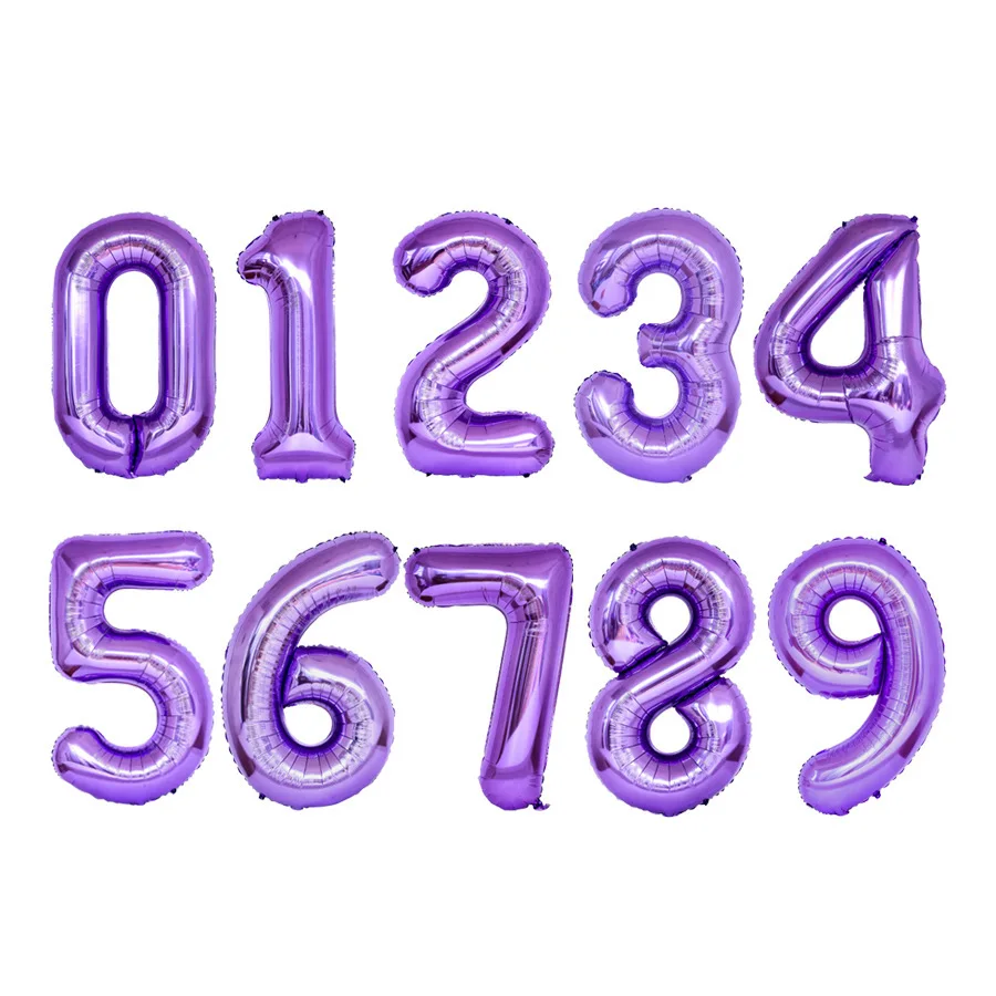 

Encanto 32 Inch Aluminum Film Balloon Birthday Purple Digital Party Arrangement Floating Balloon Decoration Anniversaire