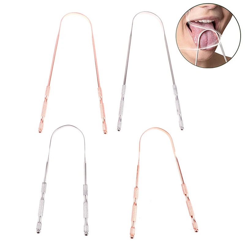 

Stainless Steel Tongue Scraper Cleaner Fresh Breath Toothbrush Coated Oral Hygiene Care Tools