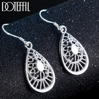 doteffil 925 sterling silver water drop shape drop earrings for women lady wedding engagement party fashion jewelry