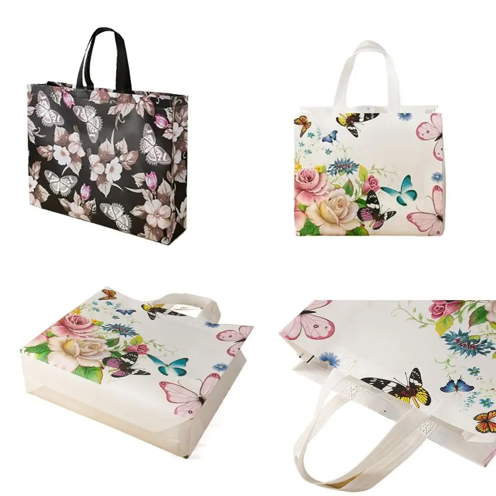 

Flower Print Grocery Shopping Bag Storage Luggage Fashion Creative Folding Bag Reusable Shopping Pouch Women Lady