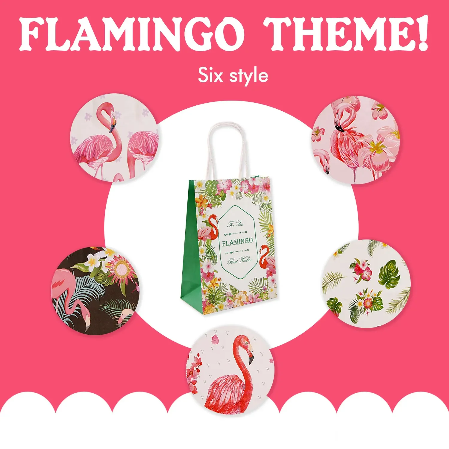 12 шт. подарочные пакеты в виде фламинго