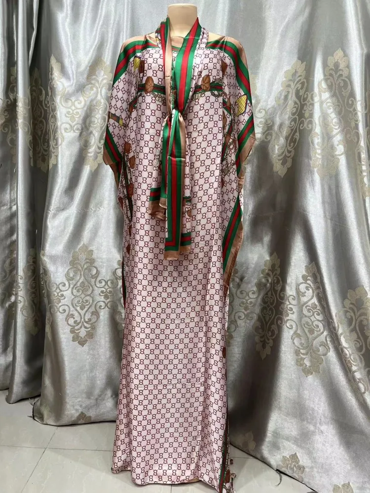 Features and specifications: Abayas + Headscarf  1 inch (in) = 2.54 centimeters (cm)  Printed Floral Silk Abayas Headscarf  Bust