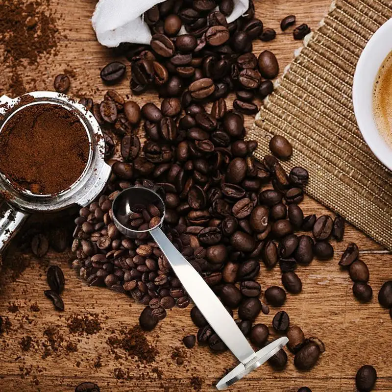 

Ложка для кофе из нержавеющей стали, многофункциональная измерительная ложка двойного назначения для кофейных зерен, порошка