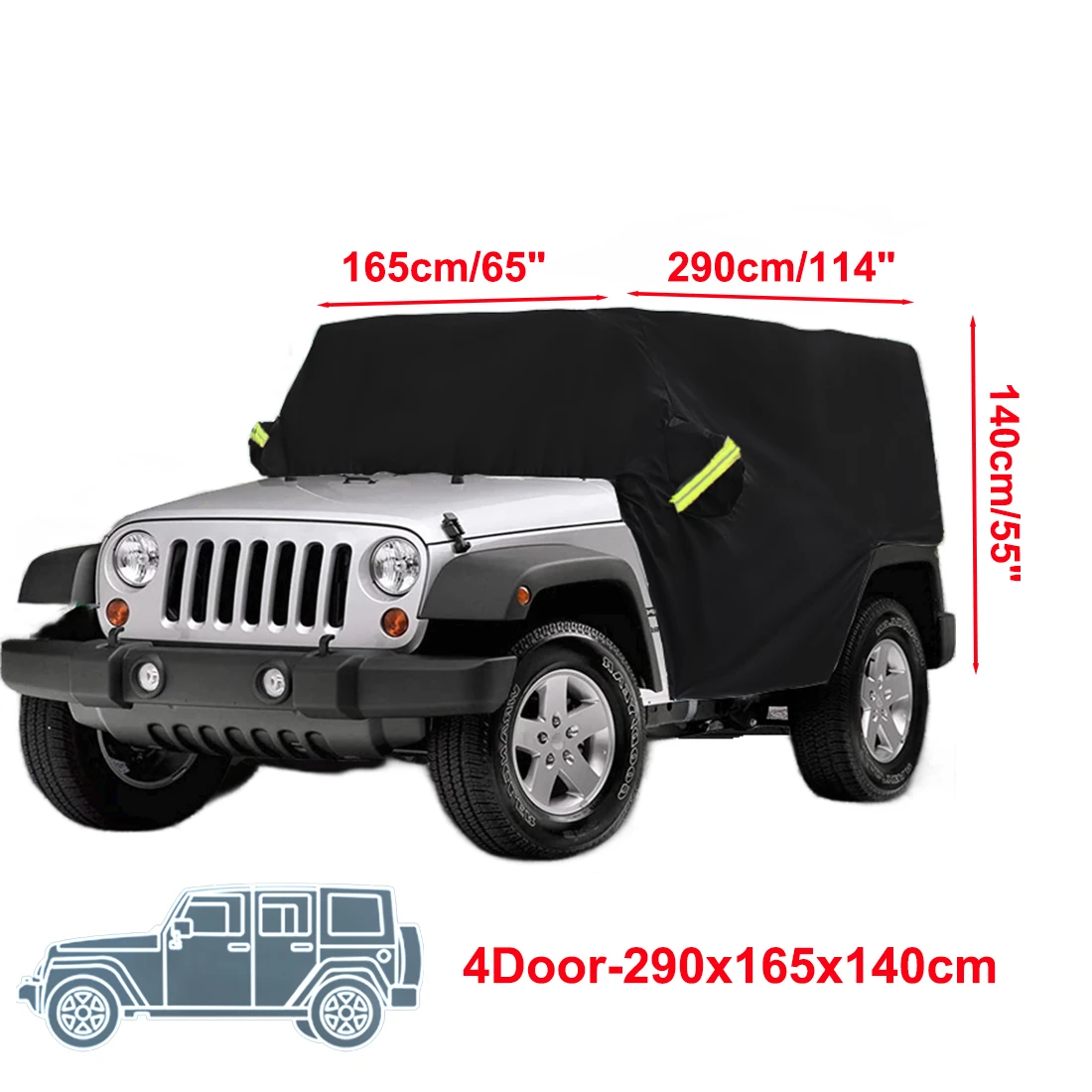 

Чехлы для кабины автомобиля для Jeep Wrangler JK JL Hardtop 2/4 двери 2007-2021 наружный водонепроницаемый полузащитный чехол из ткани Оксфорд 210D