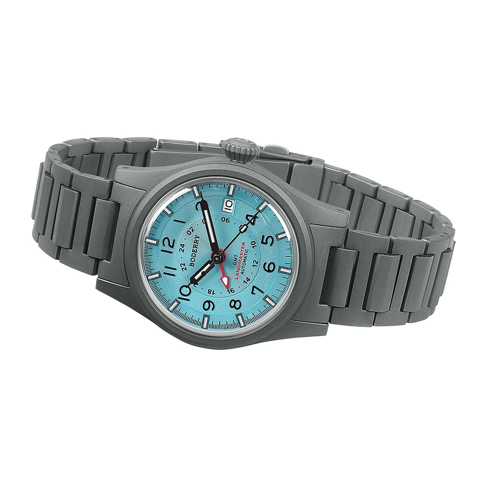 Фото Boderry LANDMASTER GMT полевые часы для мужчин титановые автоматические спортивные наручные часы для дайвинга 100 м водонепроницаемые №2