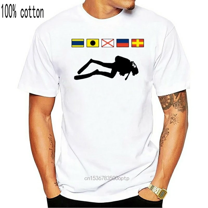 Новое поступление Мужская футболка с принтом акваланга дайвинга флага забавная