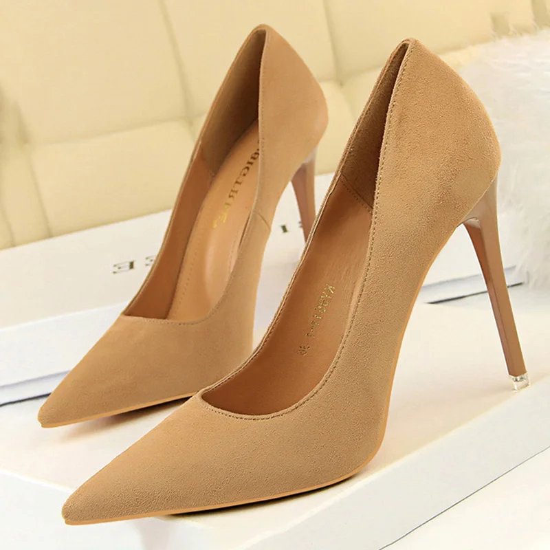

Shoes Woman Pumps Pointed Toe High Heels Sexy Stiletto Women Heels Office Shoes Suede Women Shoes Women Basic Pump 42 43