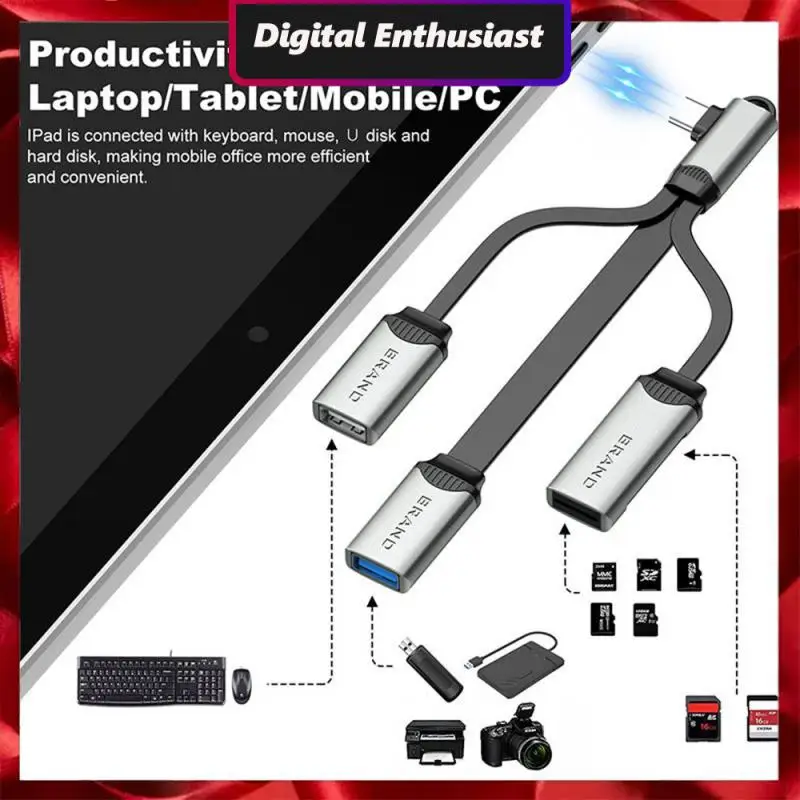 

High-speed Usb Expansion Dock Small Data Transmission Usb Hub Adapter Portable Type C Docking Station Office Accessories