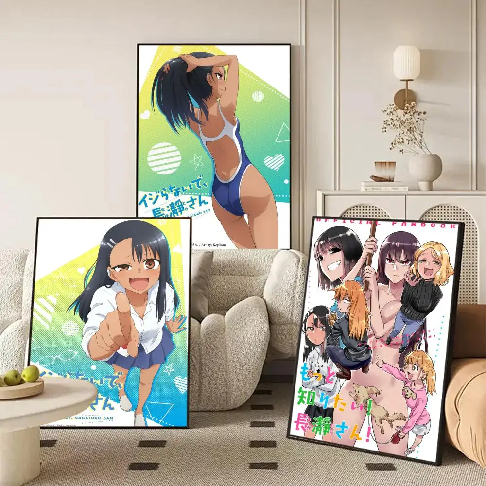 Фото Аниме Miss N-Nagatoro плакат для комнаты, настенный художественный декор, водонепроницаемые наклейки для домашнего бара, украшения спальни №2