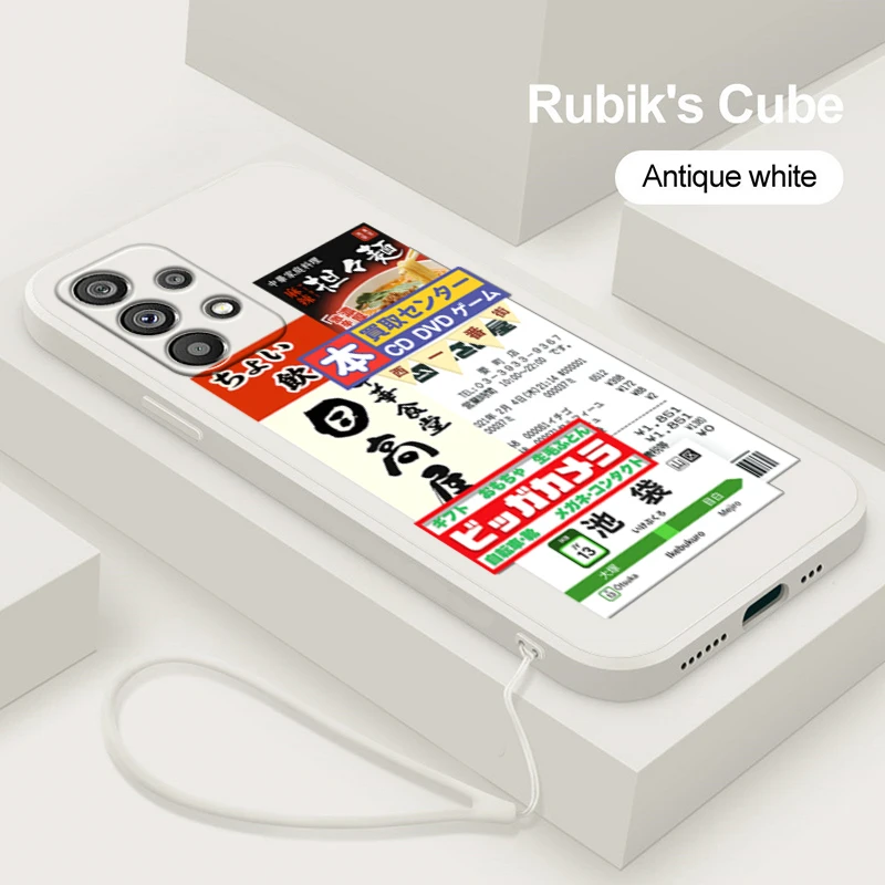 

Phone Case For Samsung Galaxy A73 A53 A33 A52 A32 A22 A71 A51 A21S A03S A50 5G Japan Tokyo Ticket Poster Liquid Rope Cover