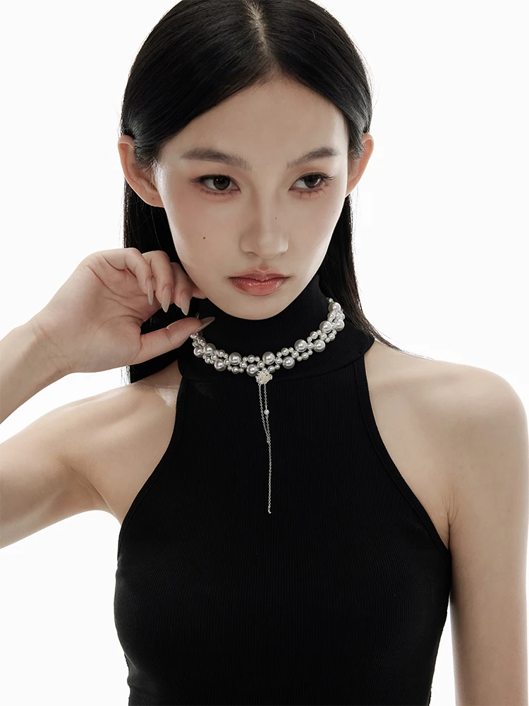 Тканое ожерелье с пузырьковым жемчугом без раствора оригинальный дизайн милое