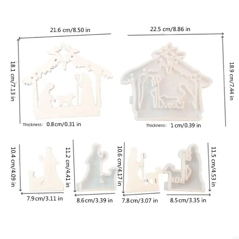 N58c 3x/set Иисус Крещение Силиконовые формы ароматические свечей религиозные смолы