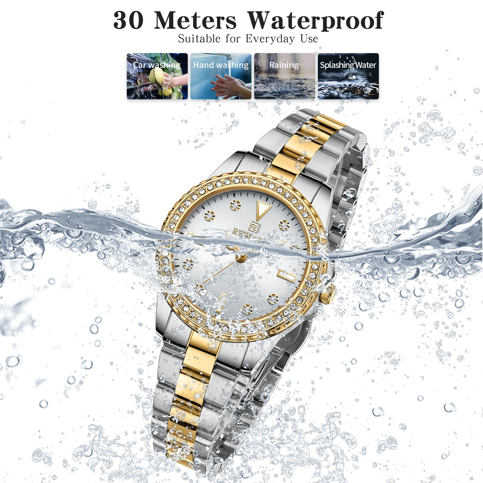 REWARD Top Brand New Simple Stylish Watches for Women Japanese Movement Quartz Wristwatch Waterproof Luminous Female Watches