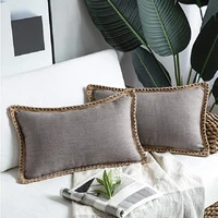 inyahome set of 2 linen decorative square throw pillow cushion covers pillowcase home decor decorations for sofa couch bed chair