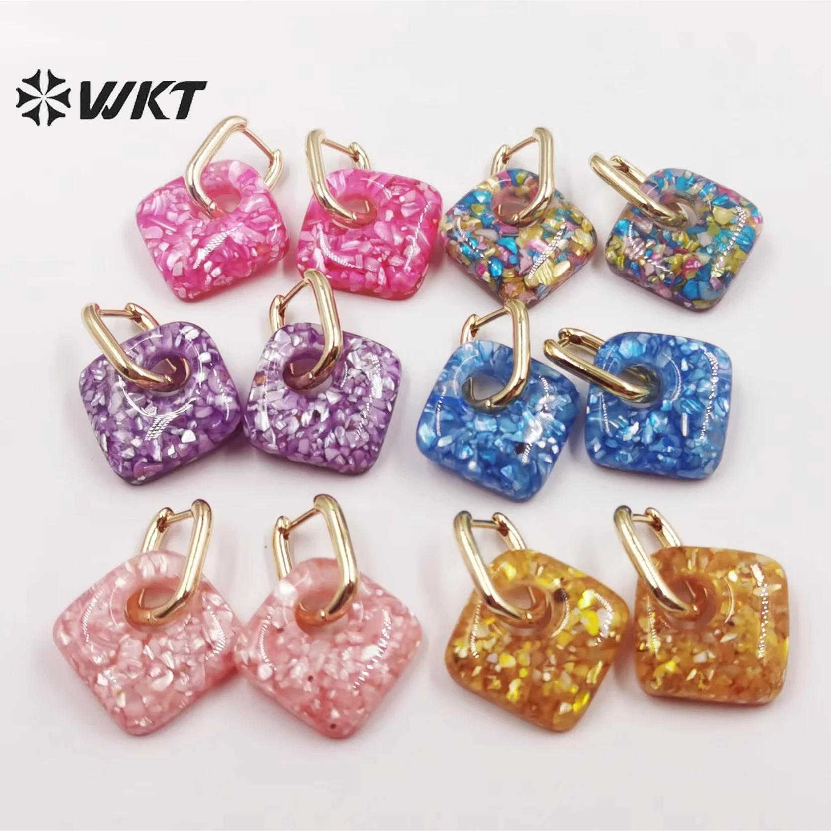 

WT-MPE073 WKT 2022 Natural Tiny Shell With Enamel Cute Style Earrings For Women Party Jewelry INS Gift Wedding