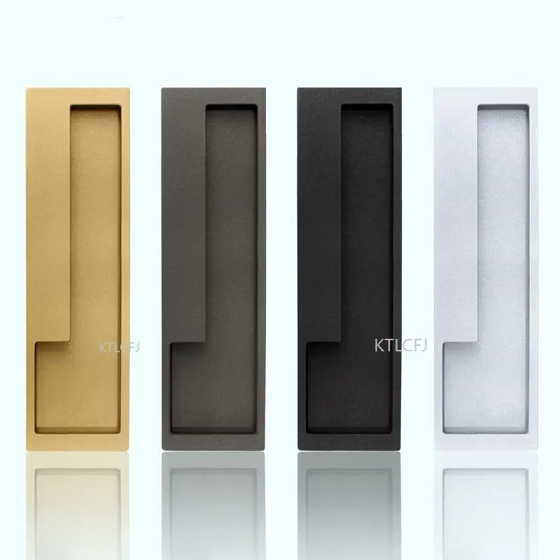 

Black Cabinet Wardrobe Embedded Handle Drawer Cabinet Door Knob Aluminum Alloy Furniture Handle Hardware Decoration