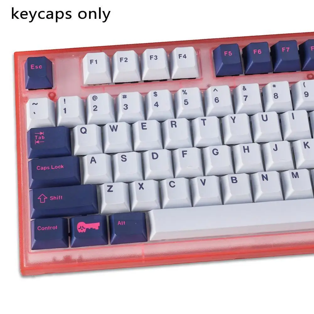 

Для Gmk Cojiro Caps белый и синий 129-высокая Сублимация Pbt подходит для 68 // 84 делового цвета J7h6