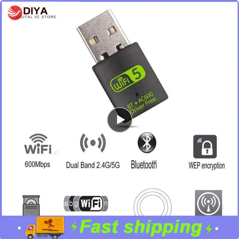 

Mini Driver Free Wireless Wlan Receiver Wireless Network Card For Pc/laptop 600mbps bluetooth-compatible Adaptor Wifi Portable