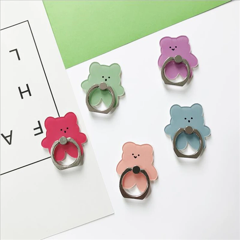 

Cute Cartoon Ins Soft Sweets Bear Phone Stand Holder For iPhone Samsung Huawei Xiaomi Sony LG Universal Finger Ring Grip Bracket