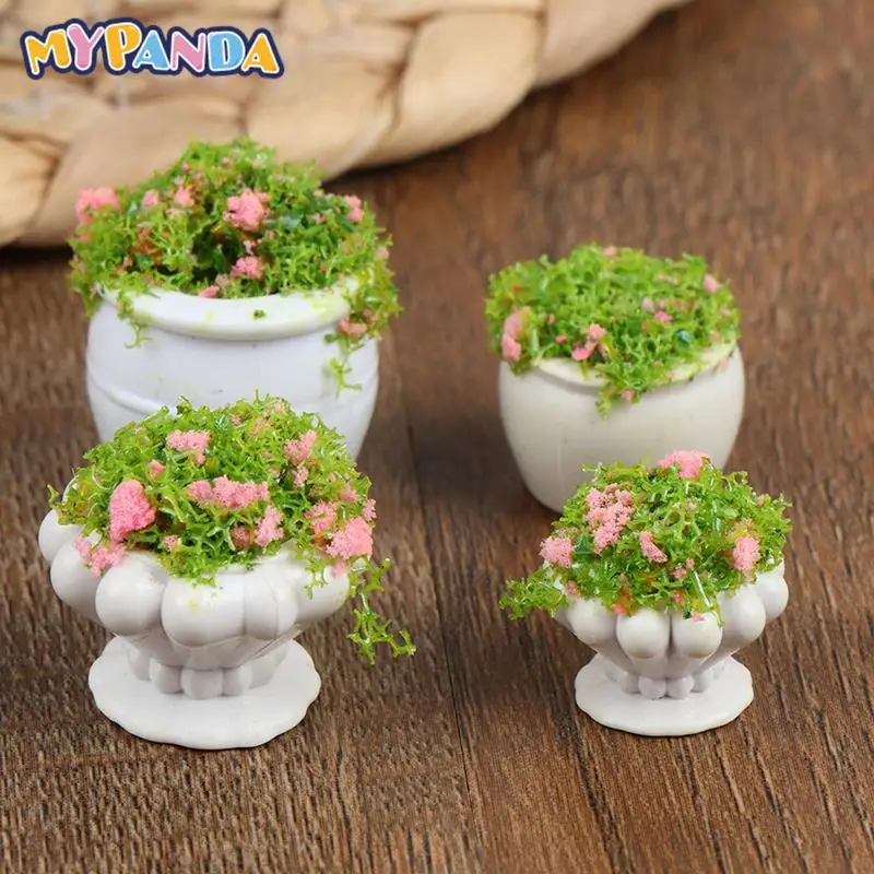 

2pcs Dollhouse Furniture 1:12 Accessories Mini Green Plant Bonsai Flower Pots For Doll House Decor Kids Pretend Toys