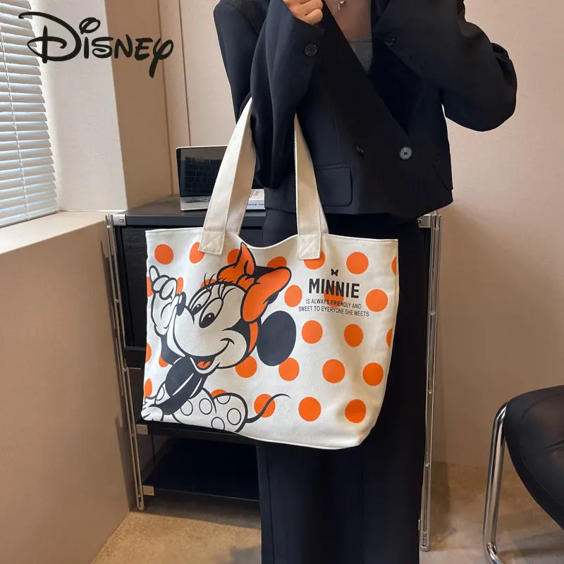 Disney Mickey New Fashion Women's Handbag High Quality Large Capacity Commuter Bag Cartoon Leisure Shopping Shoulder Bag