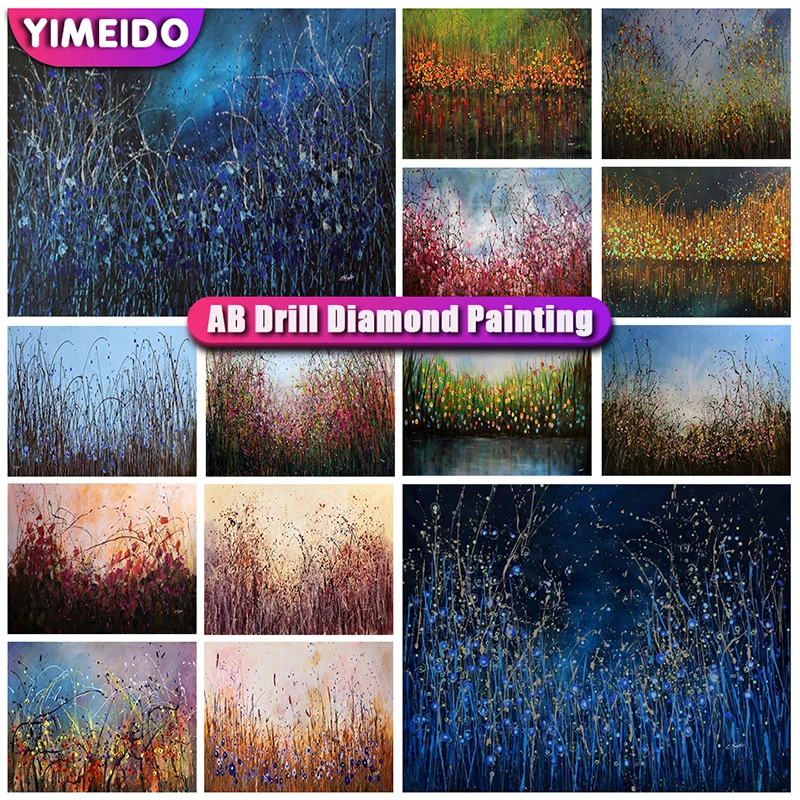 

YIMEIDO AB Diamond Painting flower zipper bag Embroidery Cross stitch 5D Diy Picture of Rhinestones Diamond Mosaic Landscape