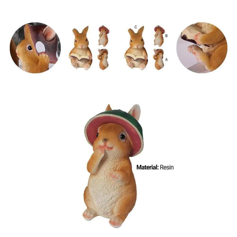 

Realistic Appearance Compact Yard Miniature Rabbit Statue for Garden