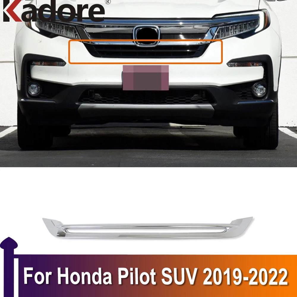 

For Honda Pilot SUV 2019 2020 2021 2022 Chrome Front Bottom Bumper Molding Grill Trim Cover Stickers Accessories Styling