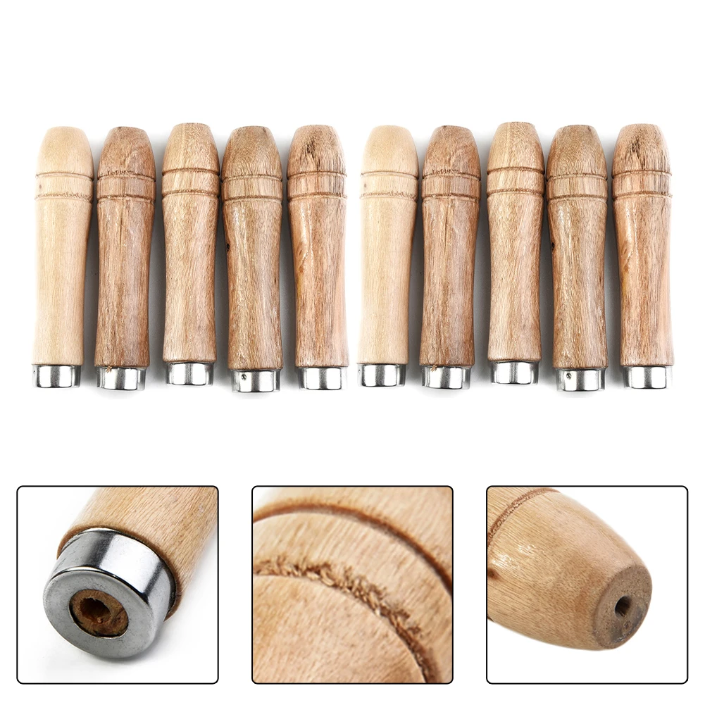 

10pcs Wooden File Replacement Handle With Strong Metal Collar For 4-6inch File Craft Screwdrivers Hand Tools Accessories