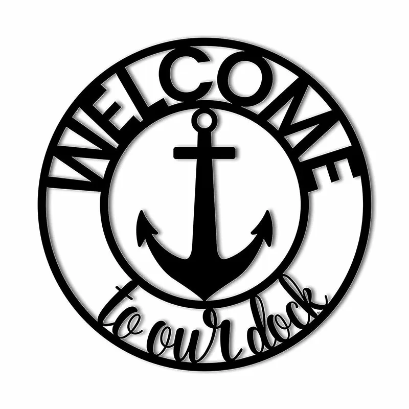 

Welcome to Our Dock Beautiful Home Decor Decorative Accent Metal Art Wall Sign Home Living Room Interior Decoration Metal Art